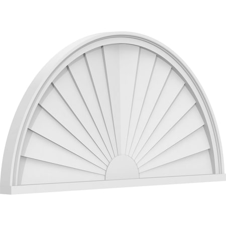 Ekena Millwork Half Round Sunburst Architectural Grade PVC Pediment, 40"W x 20"H x 2"P PEDPS040X200HRO01